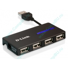 Карманный USB 2.0 концентратор D-Link DUB-104 в Новокузнецке, USB хаб DLink DUB104 (Новокузнецк)